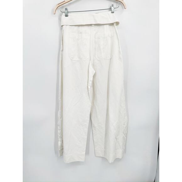 A.L.C. Emilio White Foldover Tie Waist Wide Leg Pants Size 0 NWD - Picture 4 of 7